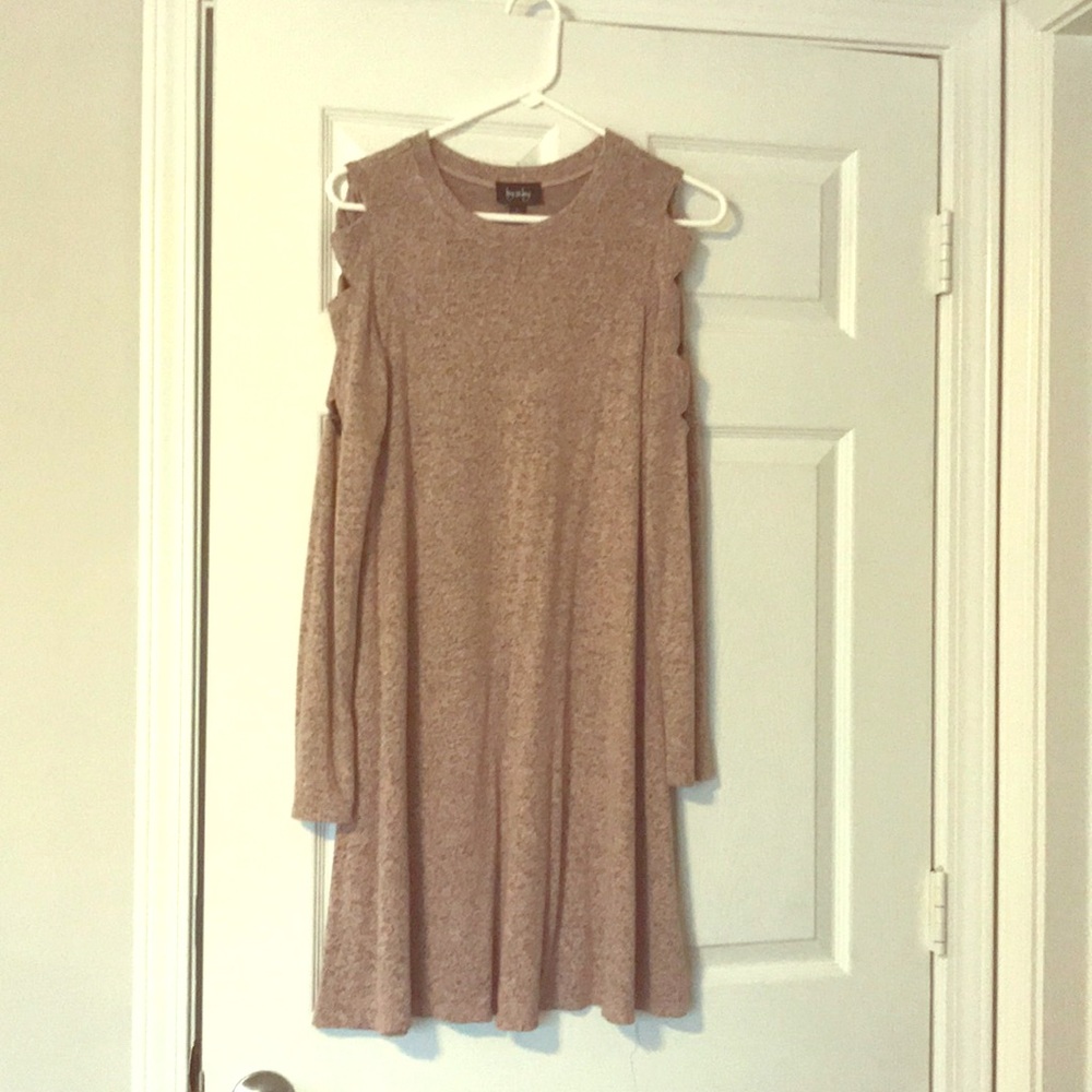 Pink speckled knit dress